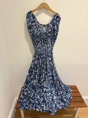 Chelsea & Theodore Navy and White Floral Maxi Dress